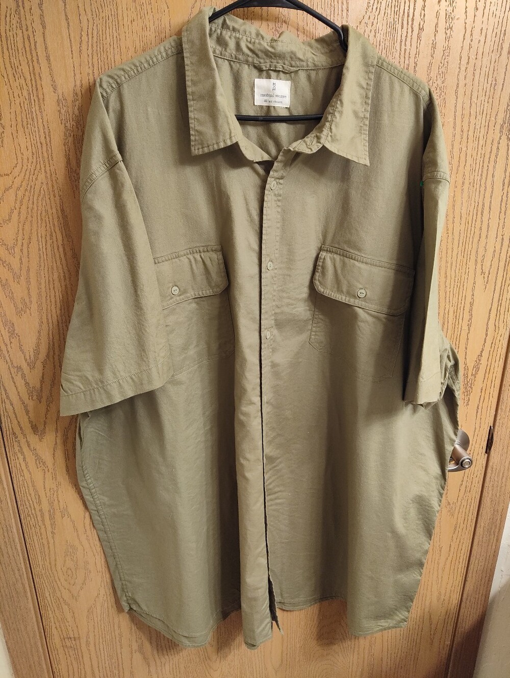 Men's Short-Sleeve Military Utility Shirt Jacket - Olive